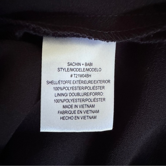 NWT Sachin & Babi Navy Blue Silk Charmuese Tie Strap Plunge neck MIDI Dress in 4 - Picture 12 of 12